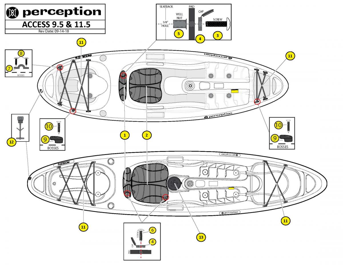 Access 9.5 & 11 boat schematic 